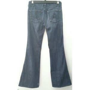 7FAM "A" pocket dark wash boot cut jeans size 24